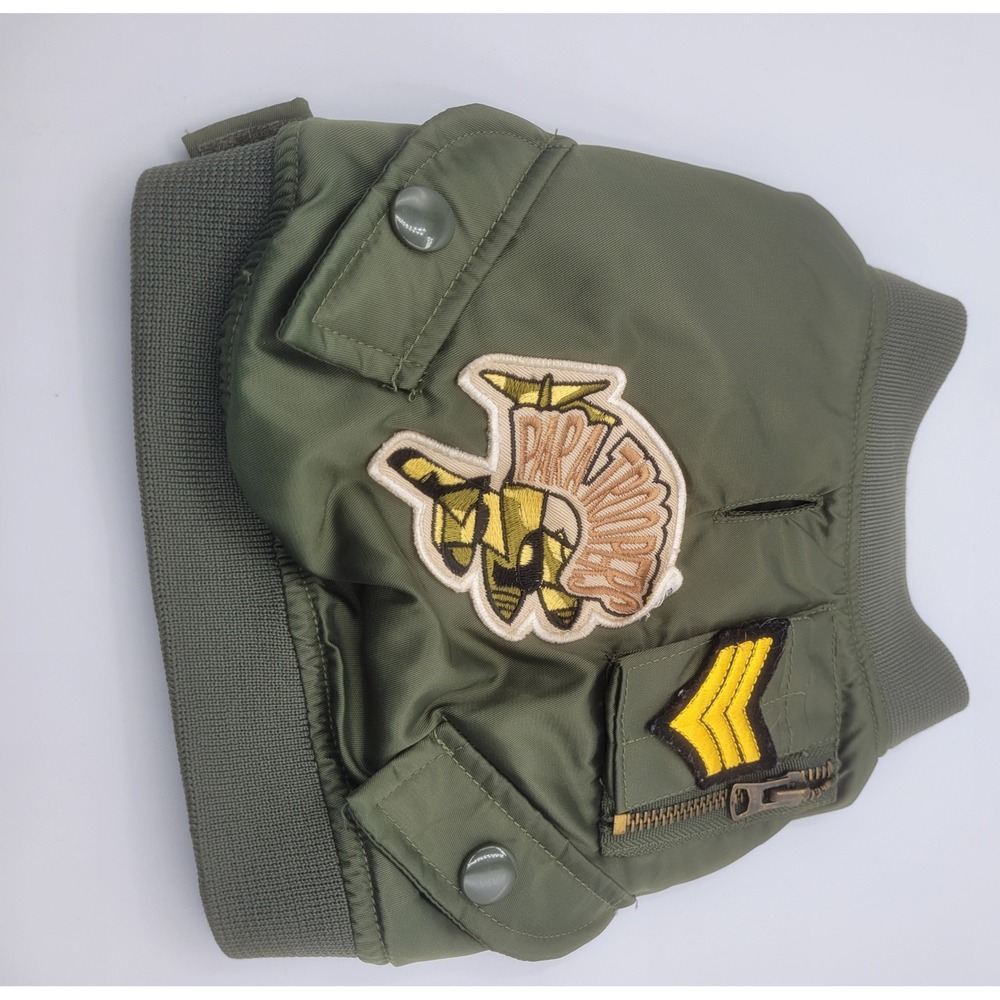 Top Gun Air Force Pet apparel Bomber Jacket Green Military Flight Coat Small‎
